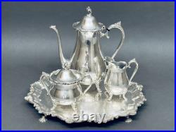 Stunning Antique Set of Three Roger Bros Silver Plate on Footed Friedman Tray Stunning Antique Set of Three Roger Bros Silver Plate on Footed Friedman Tray