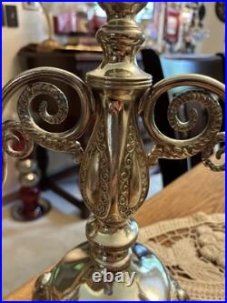 Stunning Antique William Rogers New York Candelabra Silver Plate 12.75 T Footed