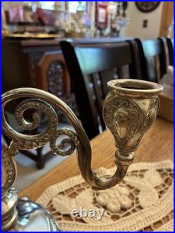 Stunning Antique William Rogers New York Candelabra Silver Plate 12.75 T Footed