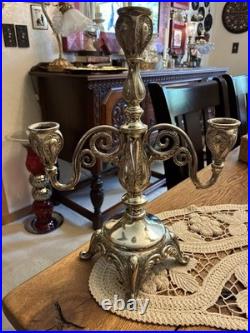 Stunning Antique William Rogers New York Candelabra Silver Plate 12.75 T Footed