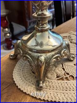 Stunning Antique William Rogers New York Candelabra Silver Plate 12.75 T Footed