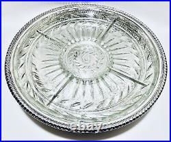 Stunning Antiques WM Rogers Lazy Susan Silver Plate With Glass Insert