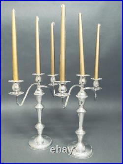 Stunning Vintage Pair of Mid Century Candelabras Silverplate By 1883 FB Rogers Stunning Vintage Pair of Mid Century Candelabras Silverplate By 1883 FB Rogers