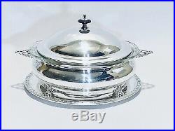 Stunning Vintage WM Rogers Silver Plated Serving Dish/casserole Footed With Tray