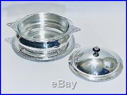 Stunning Vintage WM Rogers Silver Plated Serving Dish/casserole Footed With Tray
