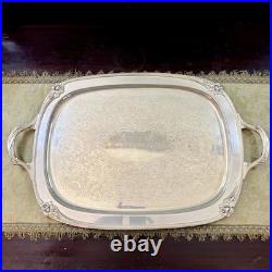 Tea & Coffee Set withtray. Gold washed silver plate Roger's bros daffodil pattern