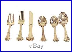 UNUSED FB Rogers CHIPPENDALE GOLD ELECTROPLATE 8 SIX PIECE PLACE SETTINGS PLUS