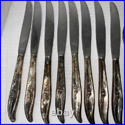VINTAGE? 1847 Wm ROGERS Silverware Silver plate Magic Rose 42 Pieces