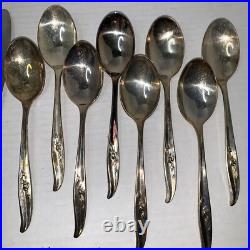 VINTAGE? 1847 Wm ROGERS Silverware Silver plate Magic Rose 42 Pieces