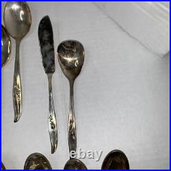 VINTAGE? 1847 Wm ROGERS Silverware Silver plate Magic Rose 42 Pieces