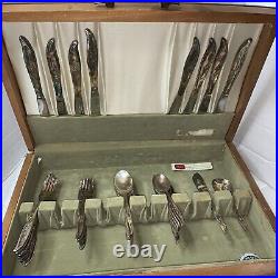 VINTAGE? 1847 Wm ROGERS Silverware Silver plate Magic Rose 42 Pieces
