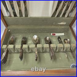 VINTAGE? 1847 Wm ROGERS Silverware Silver plate Magic Rose 42 Pieces