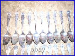 VINTAGE RARE 22 WM Rogers Mfg. Co. Silver Plate States Teaspoon Souvenir Spoons