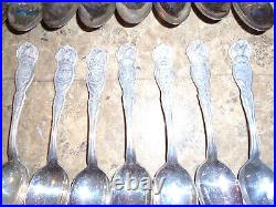 VINTAGE RARE 22 WM Rogers Mfg. Co. Silver Plate States Teaspoon Souvenir Spoons