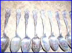 VINTAGE RARE 22 WM Rogers Mfg. Co. Silver Plate States Teaspoon Souvenir Spoons