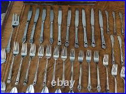 VINTAGE Rogers Bros 1847 ETERNALLY YOURS Silverware Flatware With Chest 70 Piece