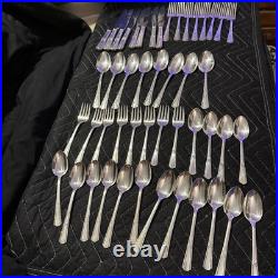 VINTAGE Silver Plate 54 PC 8 Place Settings WM ROGERS MFG IS Silver plate with box