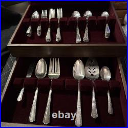 VINTAGE Silver Plate 54 PC 8 Place Settings WM ROGERS MFG IS Silver plate with box