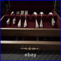 VINTAGE Silver Plate 54 PC 8 Place Settings WM ROGERS MFG IS Silver plate with box