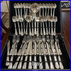 VINTAGE Wm Rogers & Son 63 Piece Silverplate Flatware Set Service for 12
