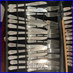 VINTAGE Wm Rogers & Son 63 Piece Silverplate Flatware Set Service for 12