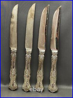 VINTAGE or GRAPE SET 4 STEAK KNIVES, 1847 ROGERS BROS INTERNATIONAL SILVERPLATE