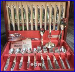VNTG 1847 Rogers 1956 FLAIR Rogers Bros Flatware Svc for 12 80 Pc WithOrig Chest