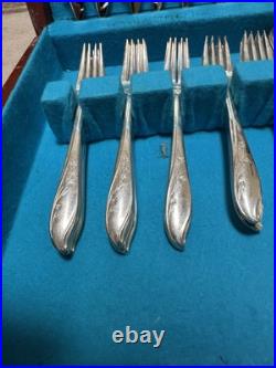 VTG 1847 Rogers Bros 67 Piece IS Silverware Set withBox Serving Utensils Rare VTG 1847 Rogers Bros 67 Piece IS Silverware Set withBox Serving Utensils Rare
