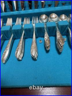 VTG 1847 Rogers Bros 67 Piece IS Silverware Set withBox Serving Utensils Rare VTG 1847 Rogers Bros 67 Piece IS Silverware Set withBox Serving Utensils Rare