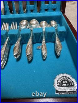 VTG 1847 Rogers Bros 67 Piece IS Silverware Set withBox Serving Utensils Rare VTG 1847 Rogers Bros 67 Piece IS Silverware Set withBox Serving Utensils Rare