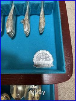 VTG 1847 Rogers Bros 67 Piece IS Silverware Set withBox Serving Utensils Rare VTG 1847 Rogers Bros 67 Piece IS Silverware Set withBox Serving Utensils Rare