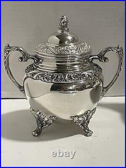 VTG 1847 Rogers Bros IS Heritage 4 PC Silverplate Tea Set 1967 Production