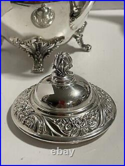 VTG 1847 Rogers Bros IS Heritage 4 PC Silverplate Tea Set 1967 Production