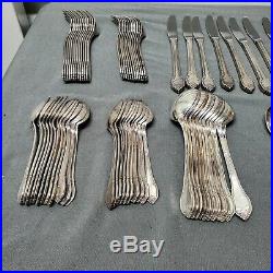 VTG 1847 Rogers Bros Remembrance Silverware Set Service For 12 Silver Plate
