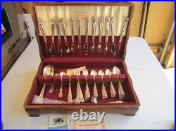 VTG 1847 Rogers Brothers Eternally Yours Silver Plated Flatware 65 Pc Set & Case