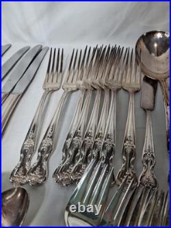 VTG 1950's WM Rogers Co. Extra Plate Magnolia 53 Piece Silverware & Serving Set