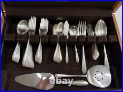 VTG GORHAM VIRGINIANA SILVERPLATE FLATWARE SET CHEST ROGERS ONEIDA EXTRAS 90+set