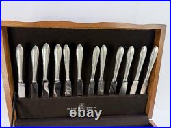 VTG GORHAM VIRGINIANA SILVERPLATE FLATWARE SET CHEST ROGERS ONEIDA EXTRAS 90+set