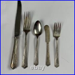VTG Rogers & Bros Paisley 1922 Silverplate Flatware 53pc Set Service for 8 Extra