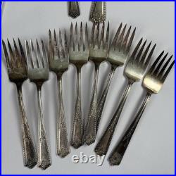 VTG Rogers & Bros Paisley 1922 Silverplate Flatware 53pc Set Service for 8 Extra