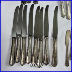 VTG Rogers & Bros Paisley 1922 Silverplate Flatware 53pc Set Service for 8 Extra