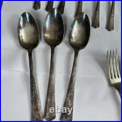 VTG Rogers & Bros Paisley 1922 Silverplate Flatware 53pc Set Service for 8 Extra
