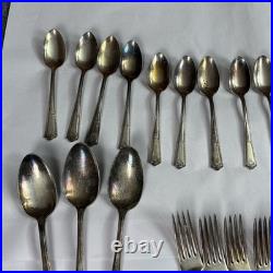 VTG Rogers & Bros Paisley 1922 Silverplate Flatware 53pc Set Service for 8 Extra