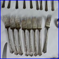 VTG Rogers & Bros Paisley 1922 Silverplate Flatware 53pc Set Service for 8 Extra