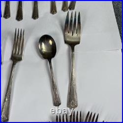 VTG Rogers & Bros Paisley 1922 Silverplate Flatware 53pc Set Service for 8 Extra
