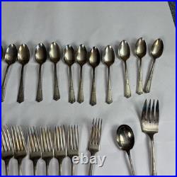 VTG Rogers & Bros Paisley 1922 Silverplate Flatware 53pc Set Service for 8 Extra