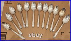 VTG! Rogers & Bros XII Sectional Picardy Silver Plate Flatware & Wood Box 57 Pc VTG! Rogers & Bros XII Sectional Picardy Silver Plate Flatware & Wood Box 57 Pc