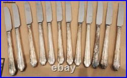 VTG! Rogers & Bros XII Sectional Picardy Silver Plate Flatware & Wood Box 57 Pc VTG! Rogers & Bros XII Sectional Picardy Silver Plate Flatware & Wood Box 57 Pc