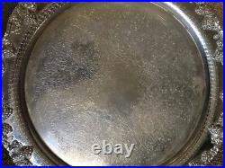 VTG Victorian 20 Serving Tray Platter FB Rogers Silver Co 8208 Silver On Copper