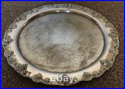VTG Victorian 20 Serving Tray Platter FB Rogers Silver Co 8208 Silver On Copper